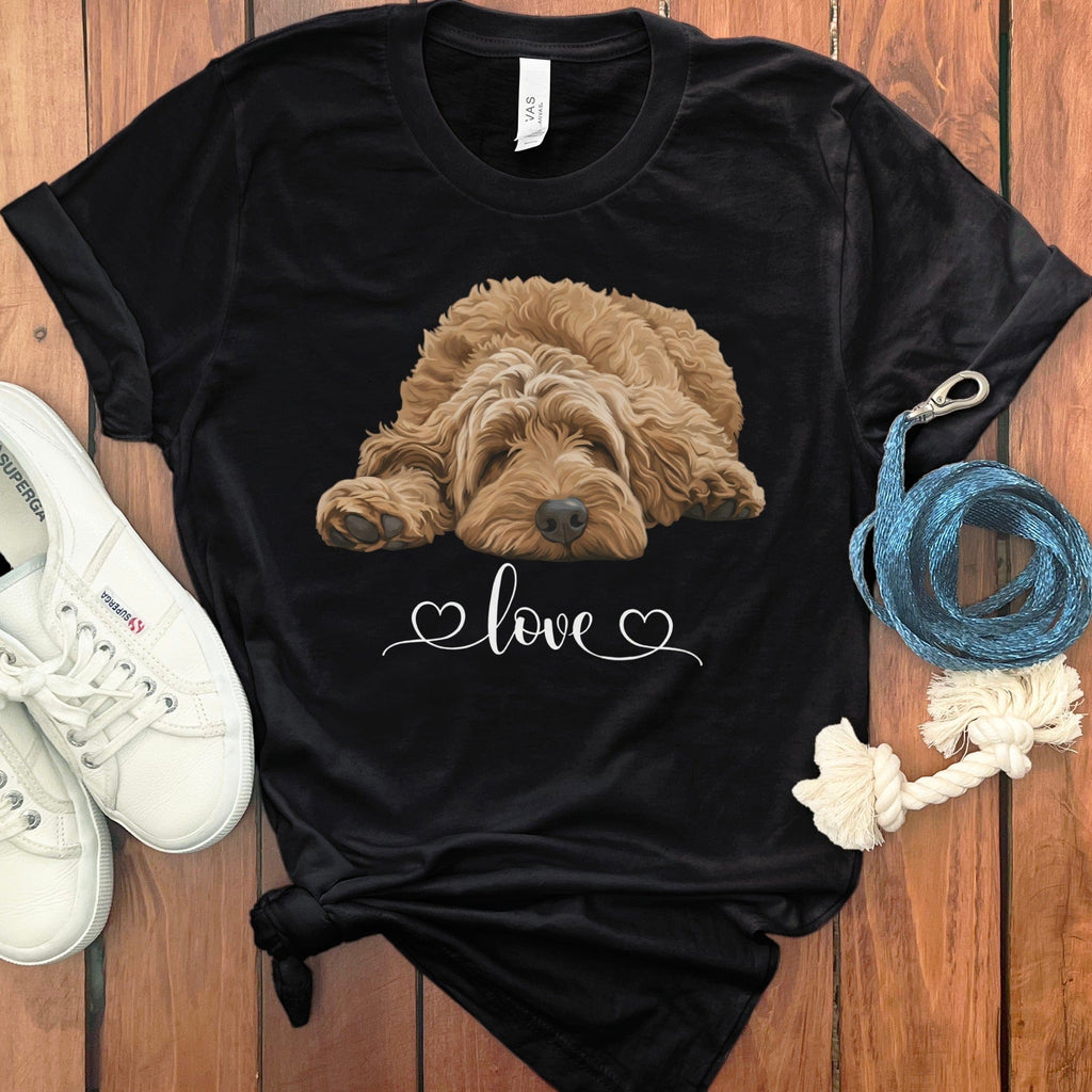 Apricot Doodle Heart T-Shirt in Black / M by Puppy Jo