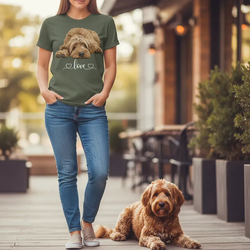 Apricot Doodle Heart T-Shirt in by Puppy Jo