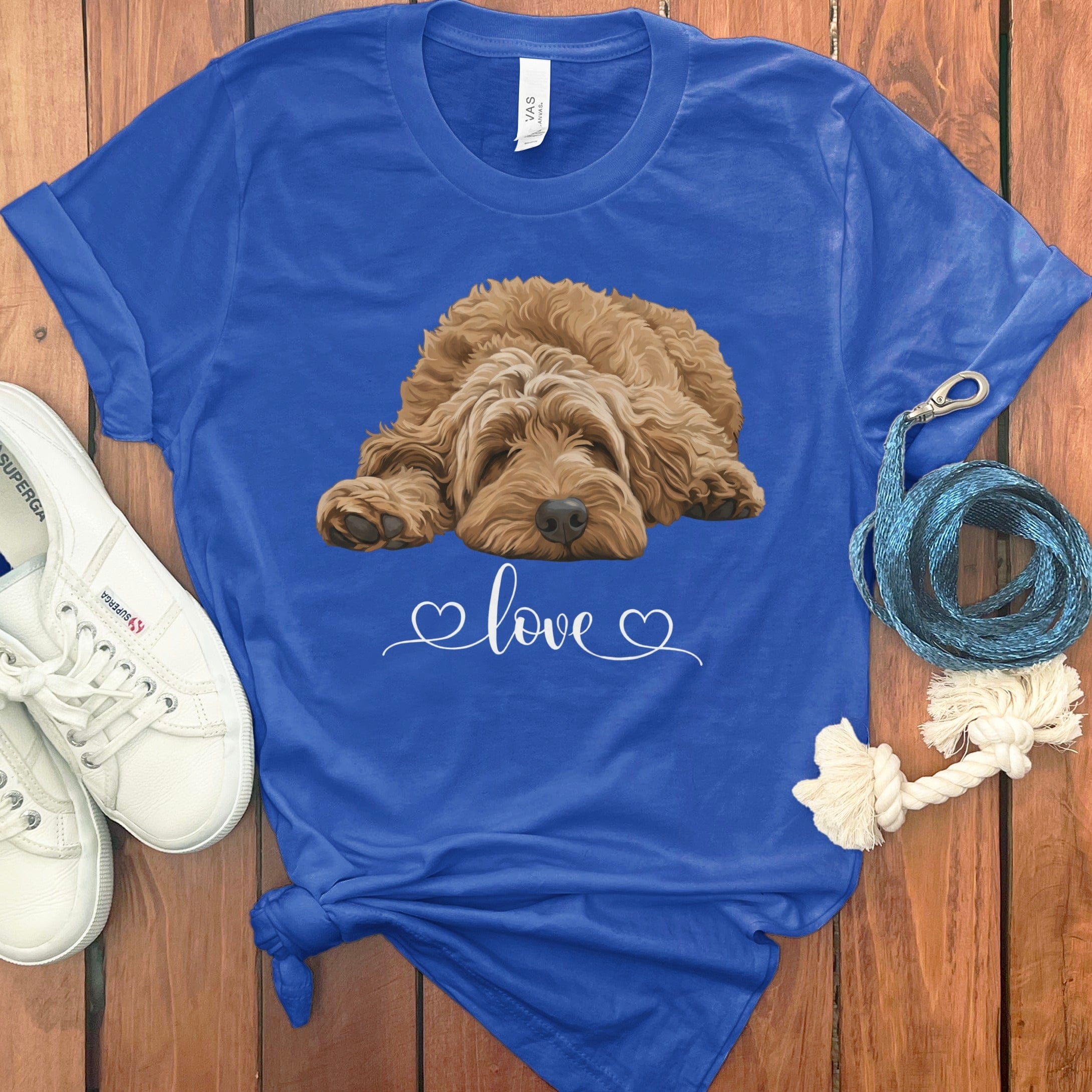 Apricot Doodle Heart T-Shirt in True Royal / M by Puppy Jo