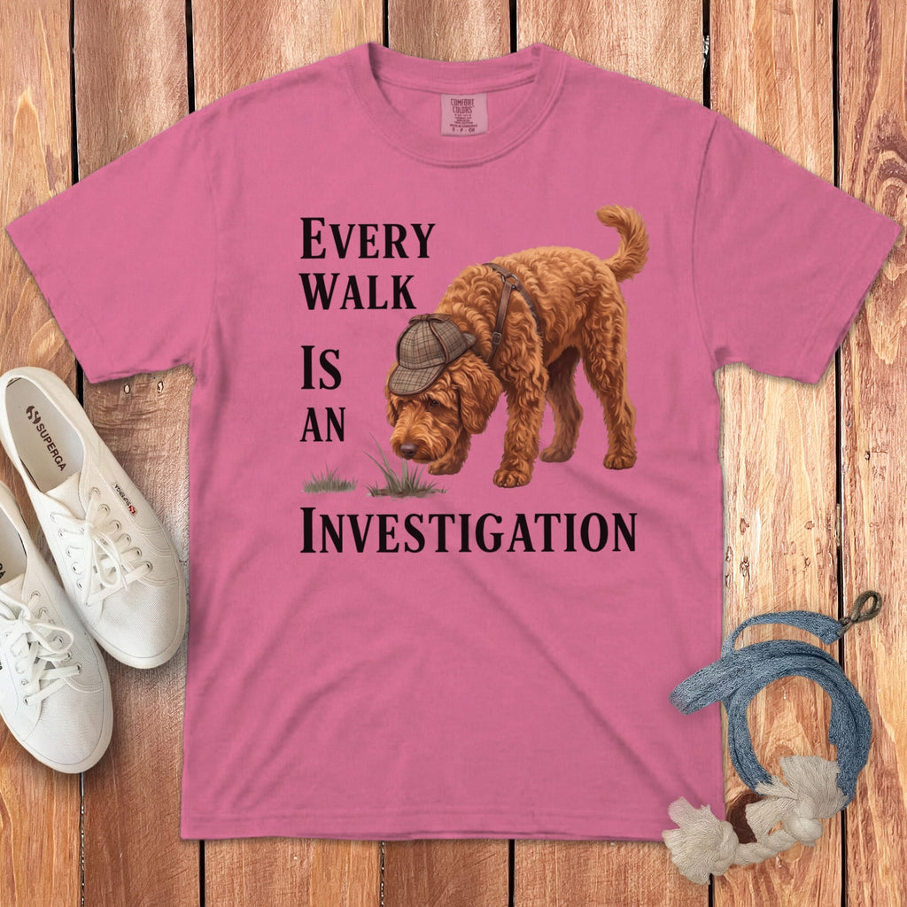 Apricot Doodle Investigation Signature T-Shirt in Crunchberry / M by Puppy Jo