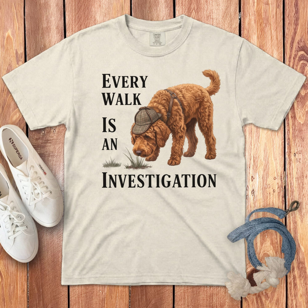 Apricot Doodle Investigation Signature T-Shirt in Ivory / M by Puppy Jo