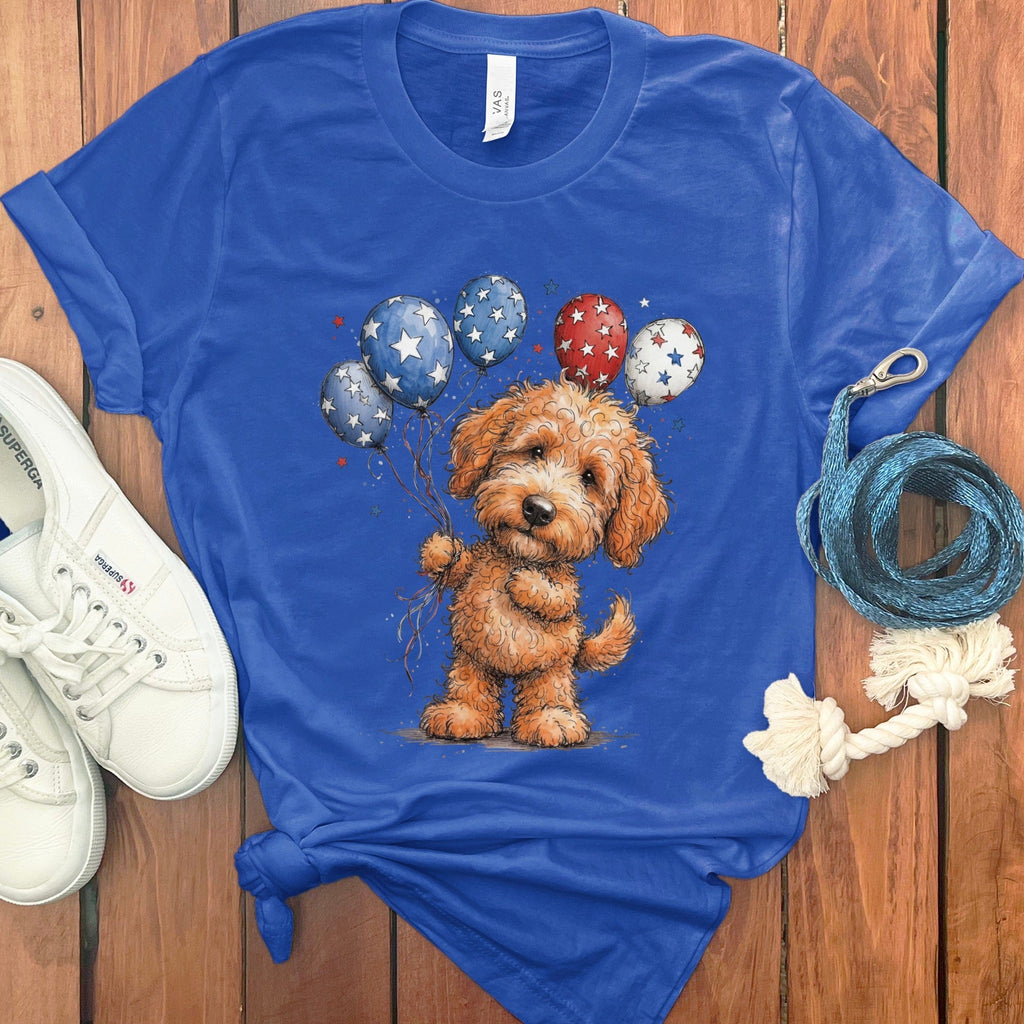 Apricot Doodle Patriotic T-Shirt in True Royal / S by Puppy Jo