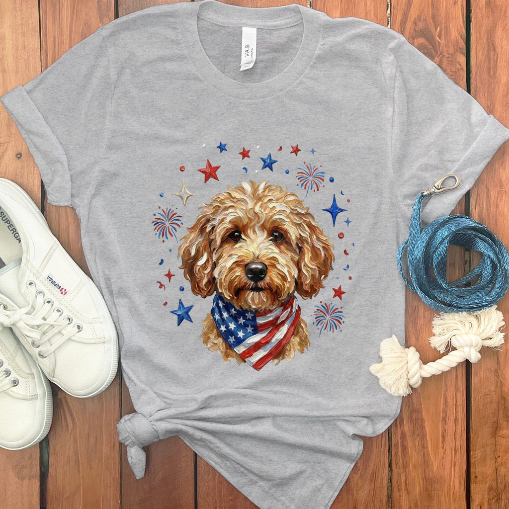 Apricot Doodle Spirit T-Shirt in Athletic Heather / S by Puppy Jo