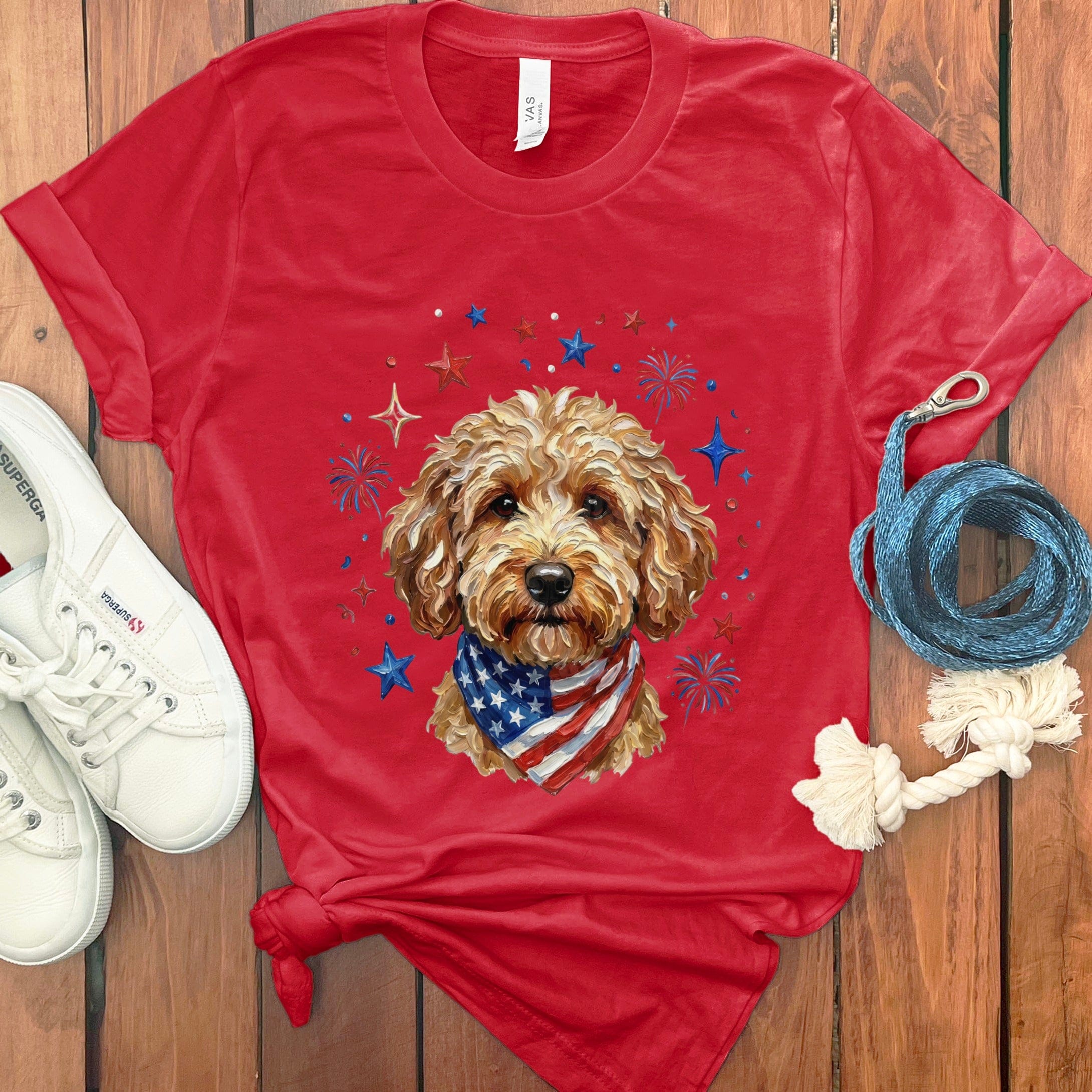 Apricot Doodle Spirit T-Shirt in Red / S by Puppy Jo