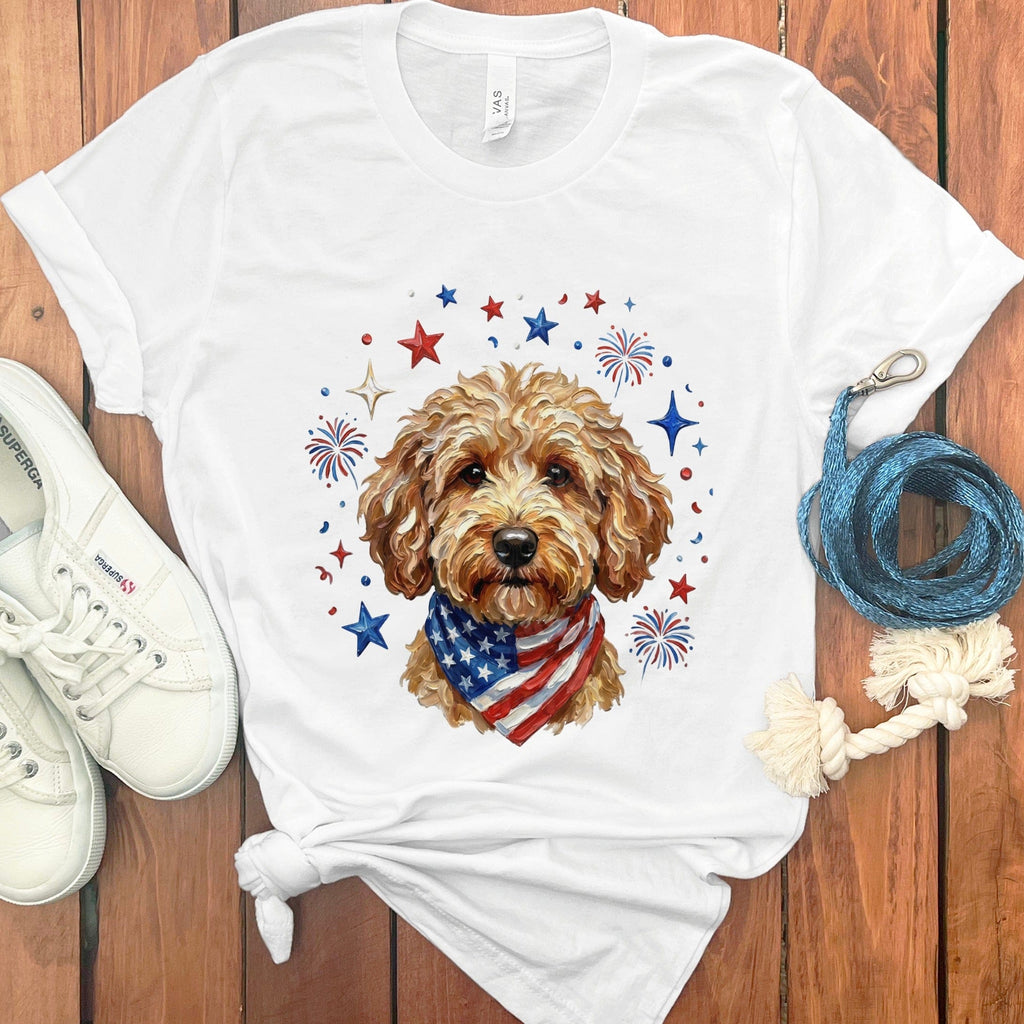 Apricot Doodle Spirit T-Shirt in White / S by Puppy Jo