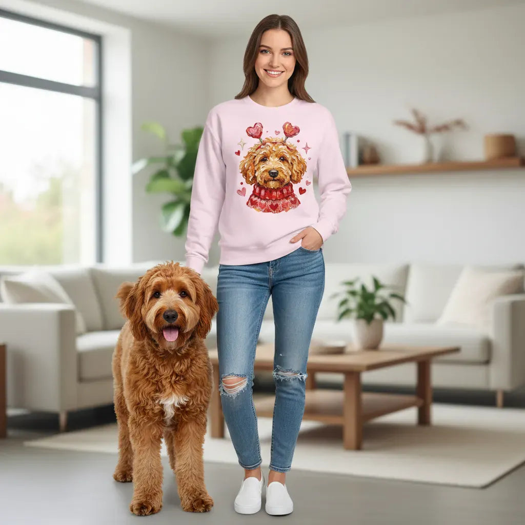 Apricot Doodle Valentine Sweatshirt in by Puppy Jo