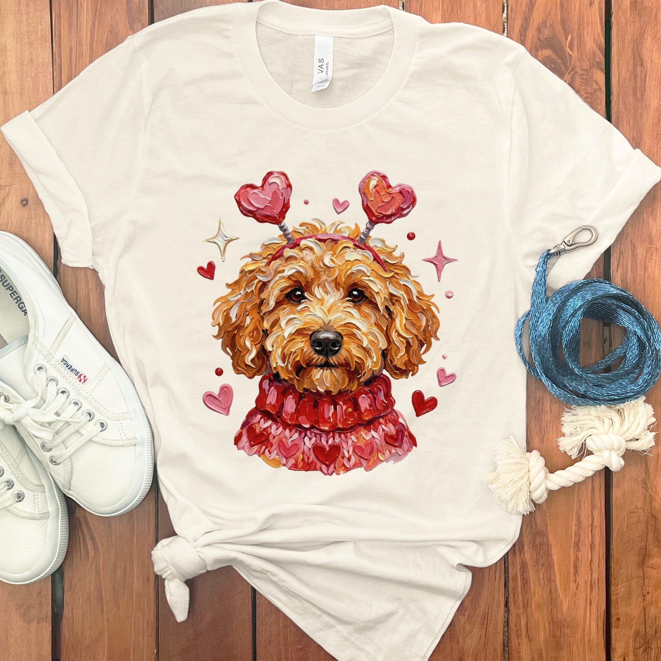 Apricot Doodle Valentine T-Shirt in Natural / S by Puppy Jo