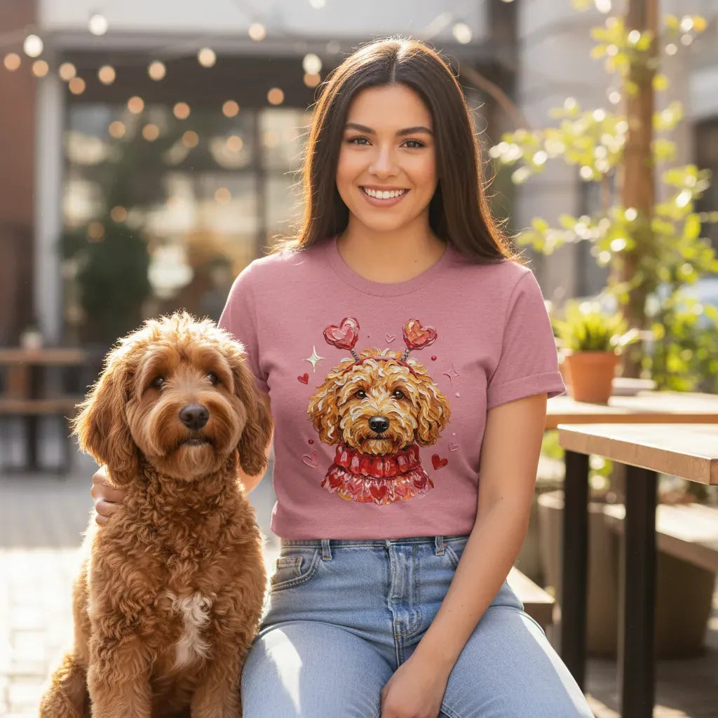Apricot Doodle Valentine T-Shirt in by Puppy Jo