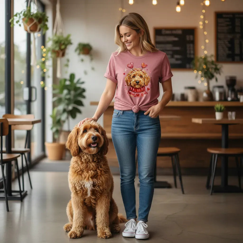 Apricot Doodle Valentine T-Shirt in by Puppy Jo