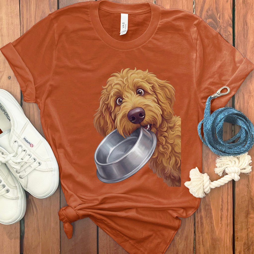 Apricot Goldendoodle Bowl T-Shirt in Autumn / S by Puppy Jo