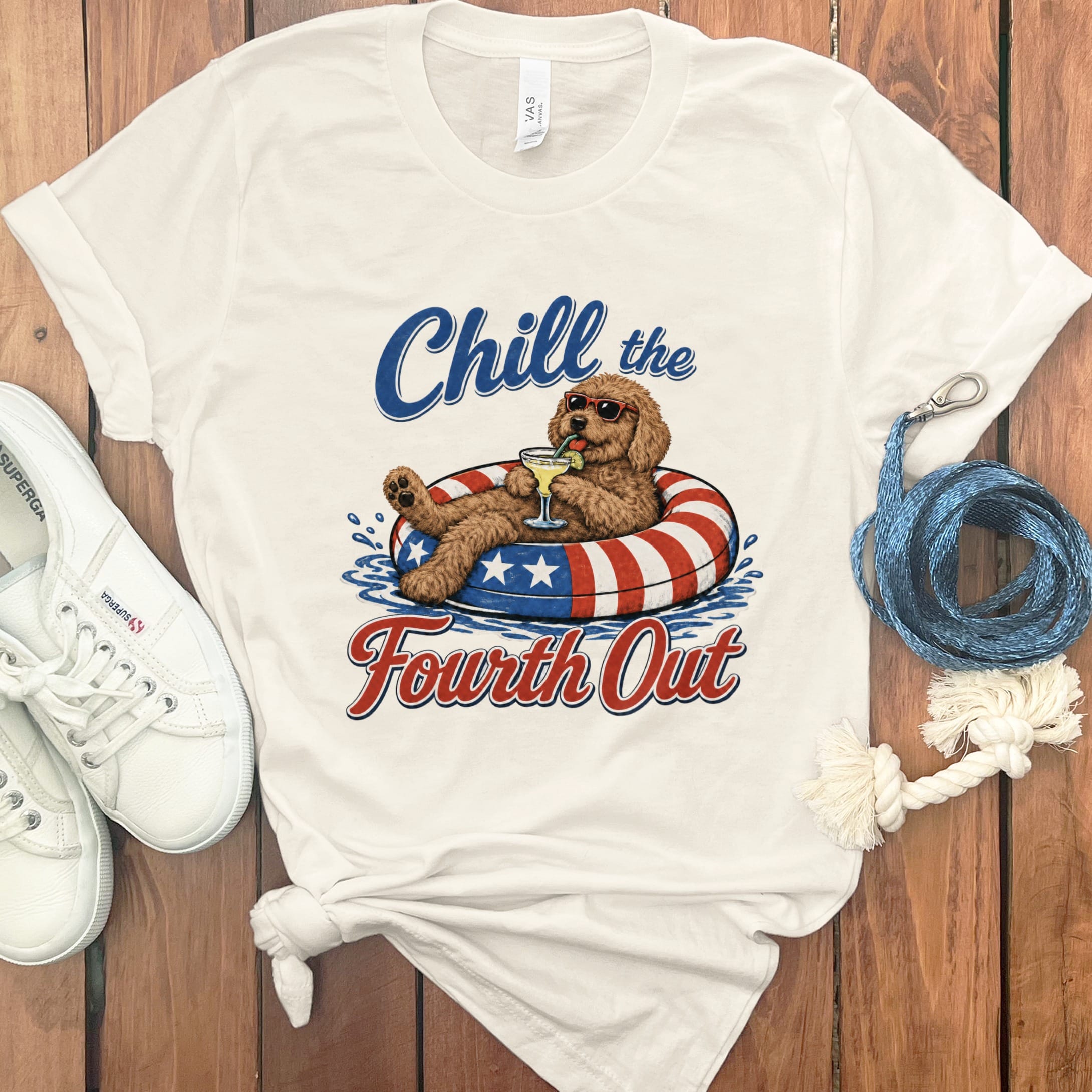 Apricot Goldendoodle Chill T-Shirt in Natural / S by Puppy Jo