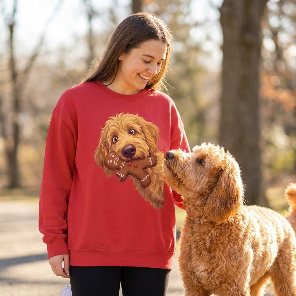 Apricot Goldendoodle Cookie Thief Sweatshirt in by Puppy Jo