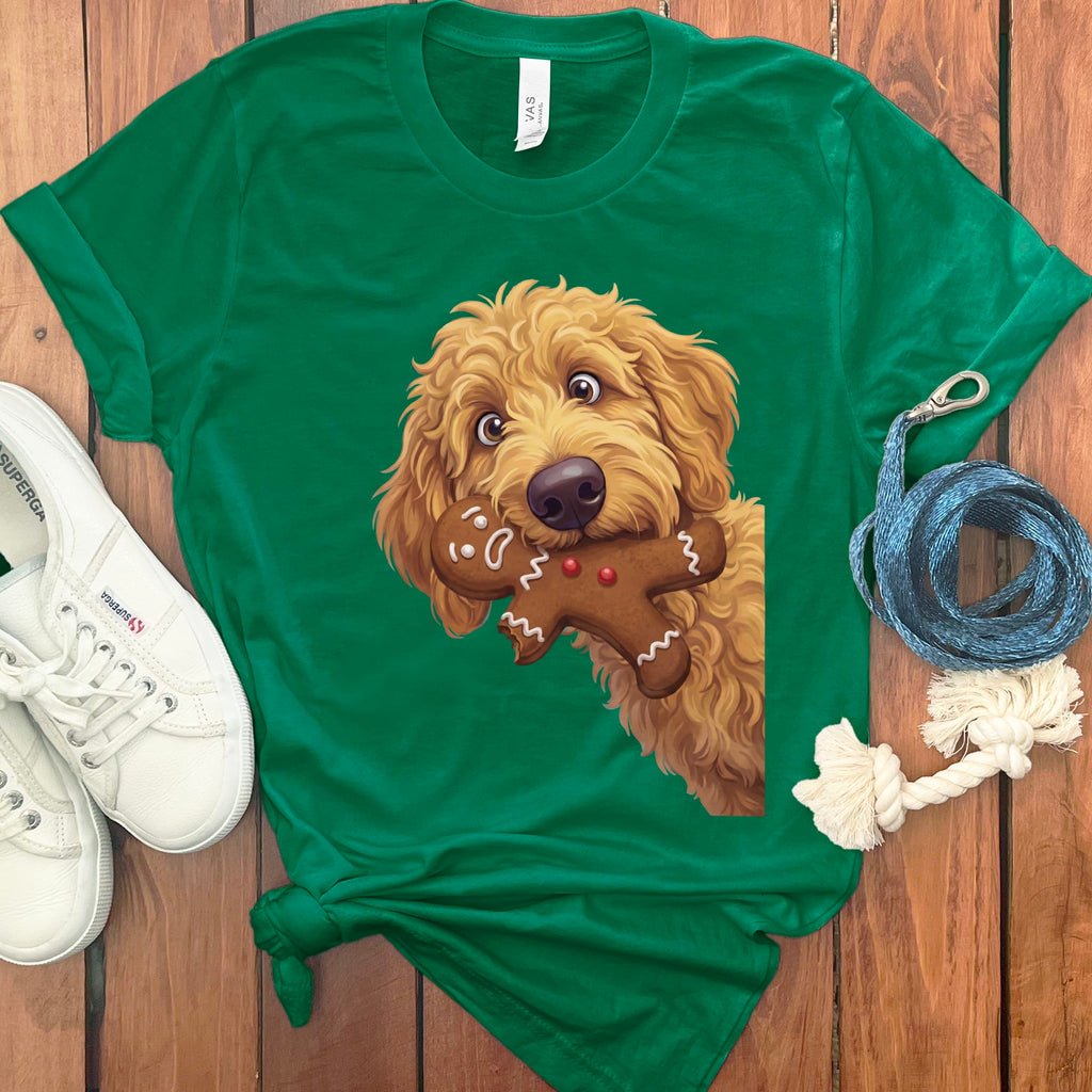 Apricot Goldendoodle Cookie Thief T-Shirt in Kelly / S by Puppy Jo