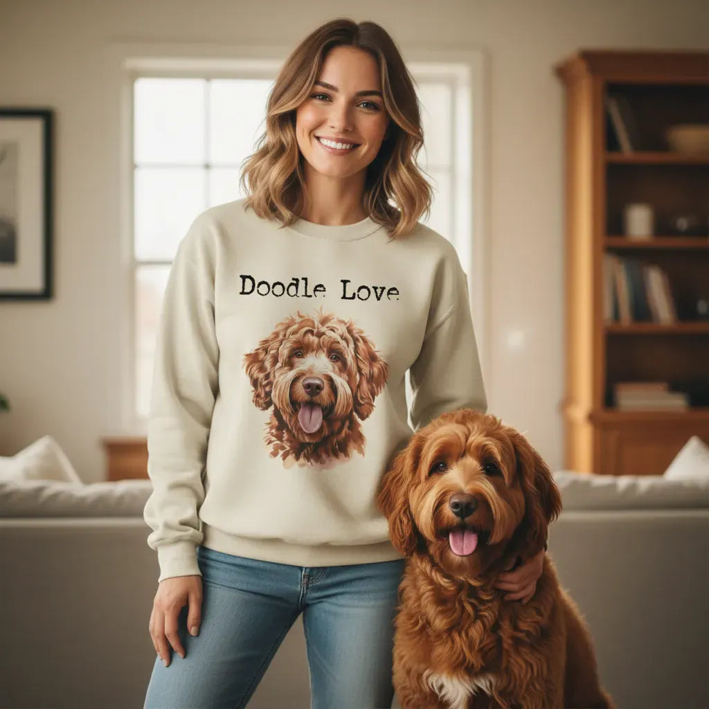 Apricot Goldendoodle Doodle Love Sweatshirt in by Puppy Jo