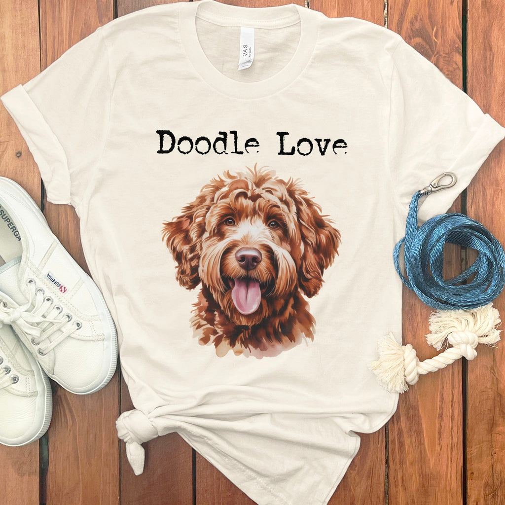 Apricot Goldendoodle Doodle Love T-Shirt in Natural / S by Puppy Jo