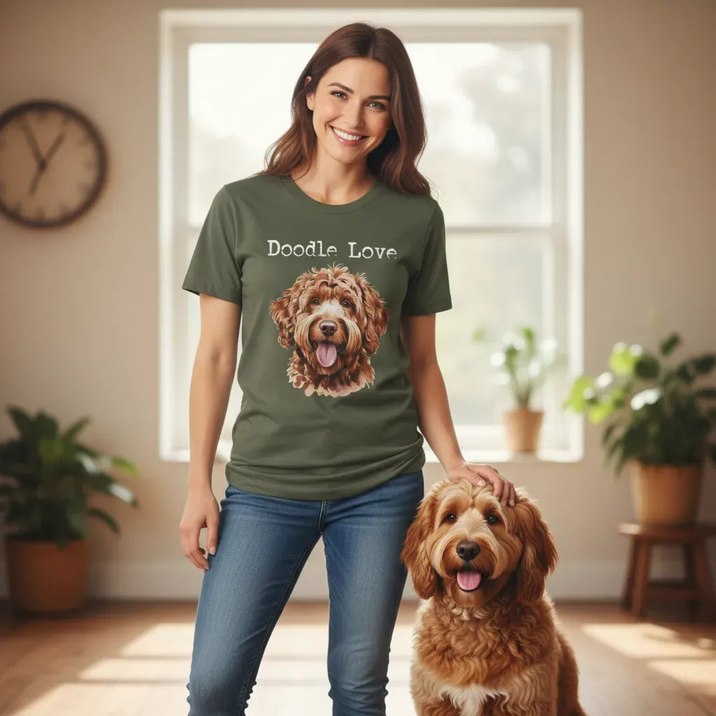 Apricot Goldendoodle Doodle Love T-Shirt in by Puppy Jo