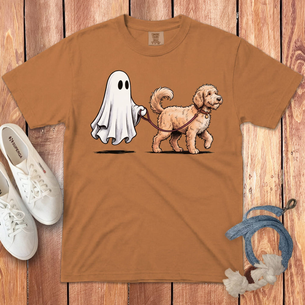 Apricot Goldendoodle Ghost Walk Signature T-Shirt in Yam / S by Puppy Jo
