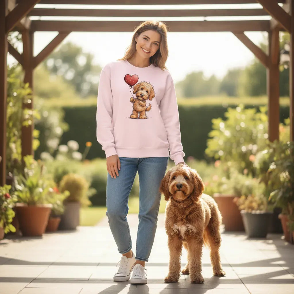 Apricot Goldendoodle Heart Sweatshirt in by Puppy Jo