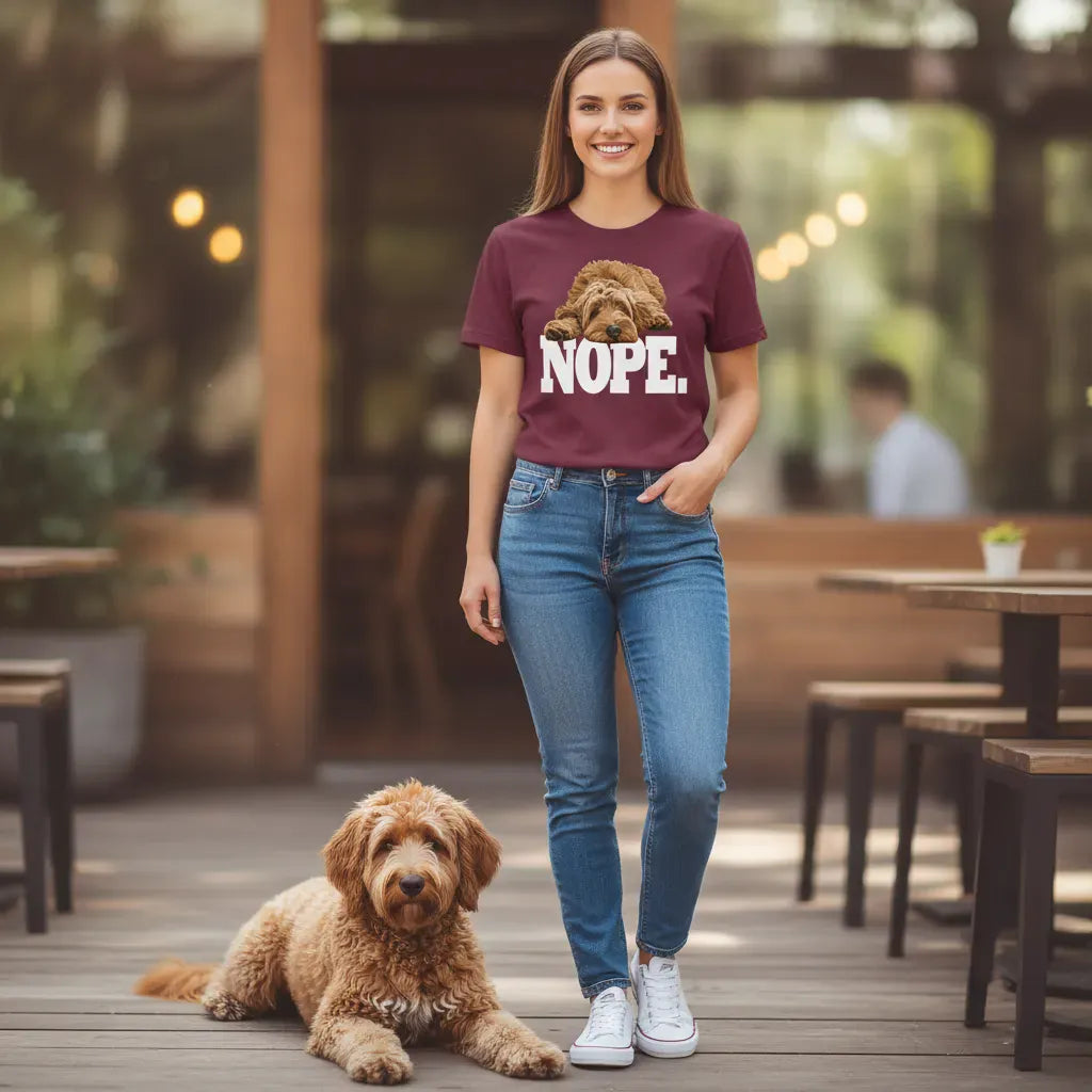 Apricot Goldendoodle Labradoodle Nope T-Shirt in by Puppy Jo