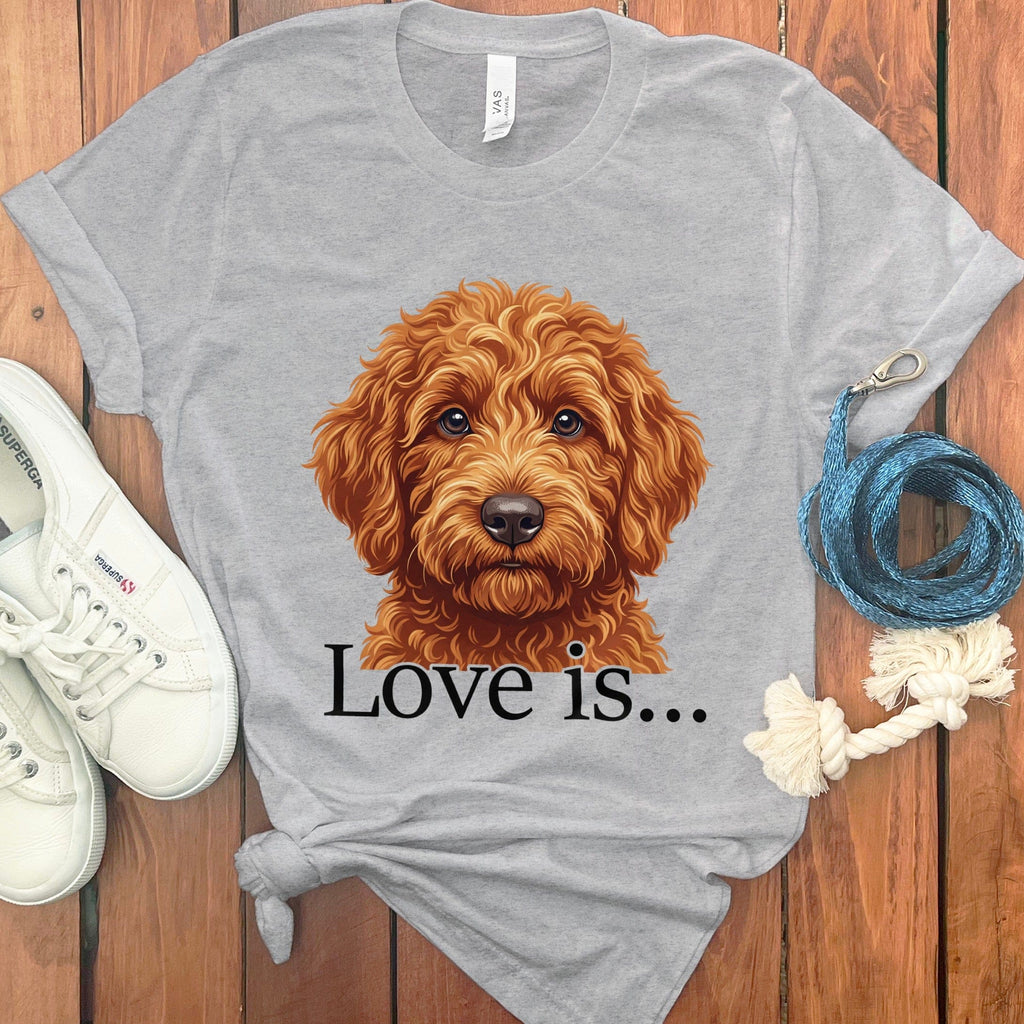 Apricot Goldendoodle Love T-Shirt in Athletic Heather / M by Puppy Jo