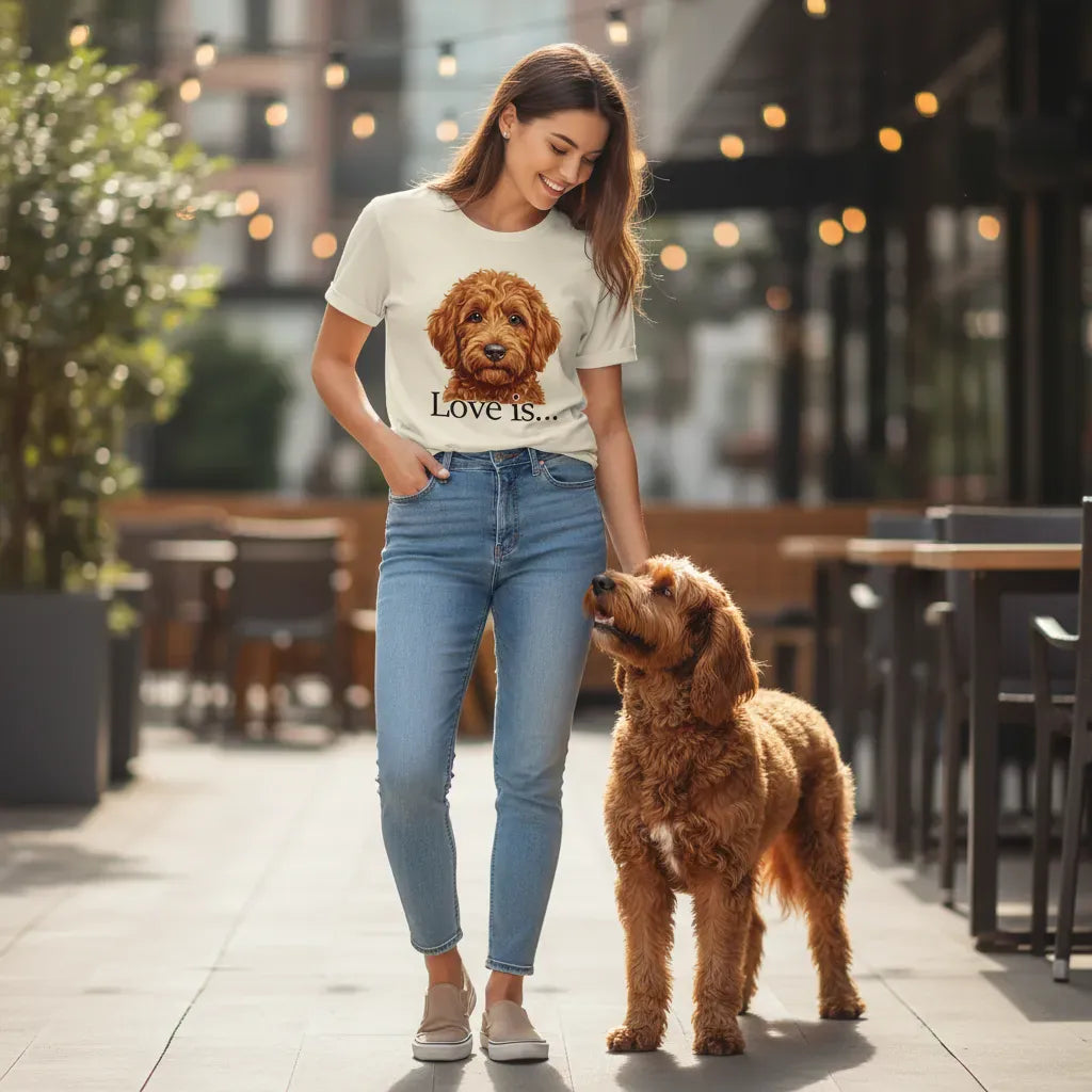 Apricot Goldendoodle Love T-Shirt in by Puppy Jo