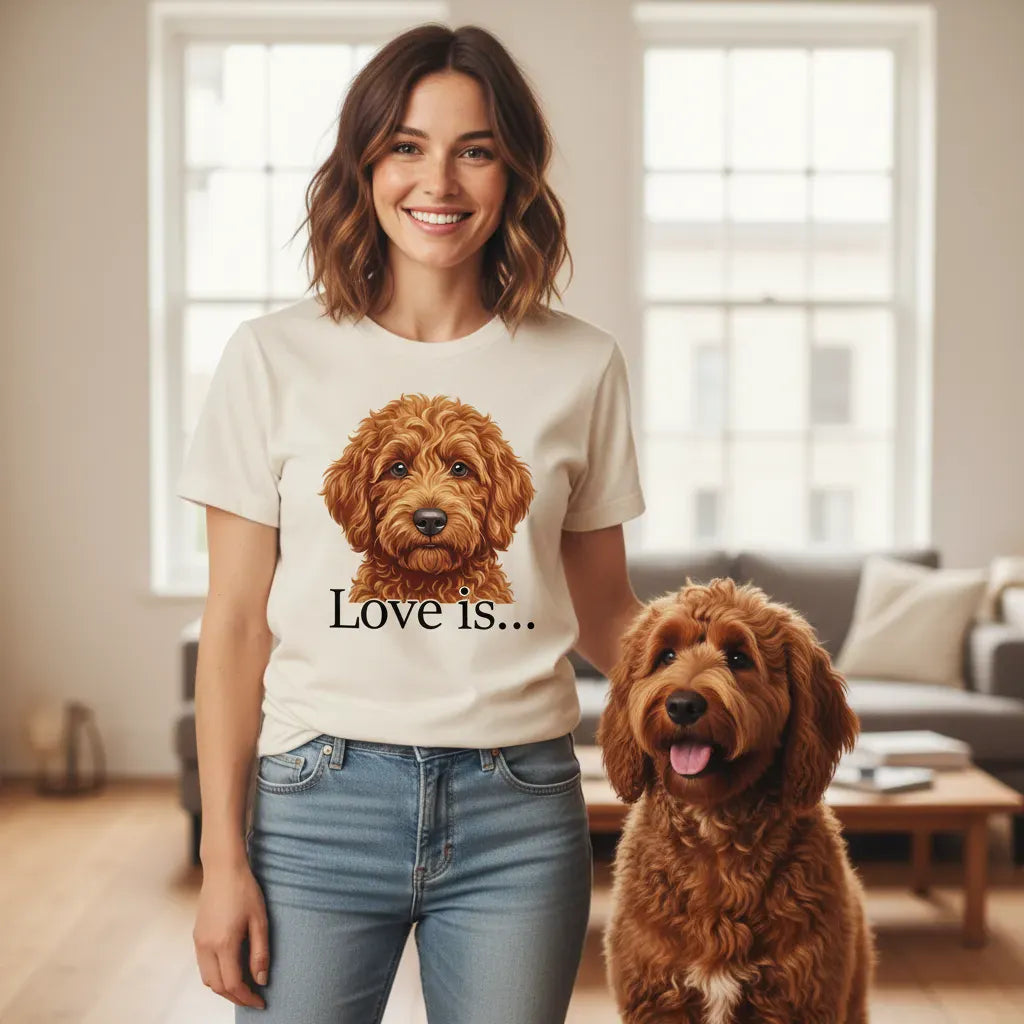 Apricot Goldendoodle Love T-Shirt in by Puppy Jo