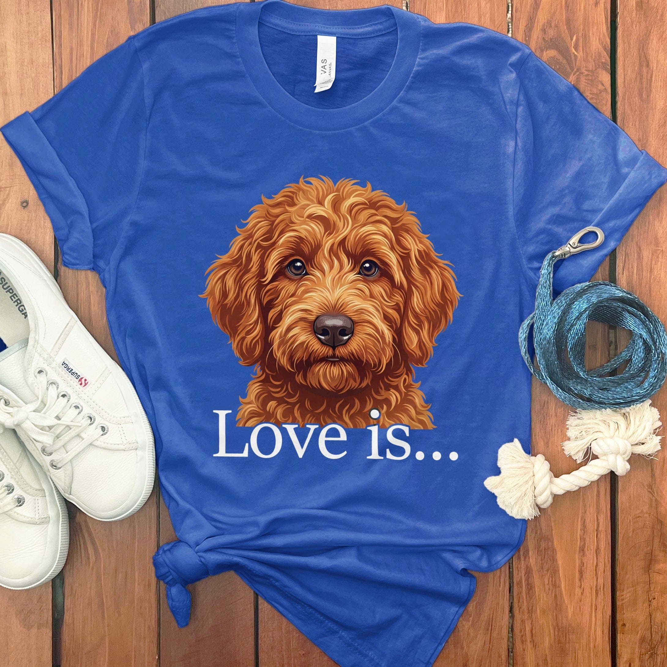 Apricot Goldendoodle Love T-Shirt in True Royal / M by Puppy Jo