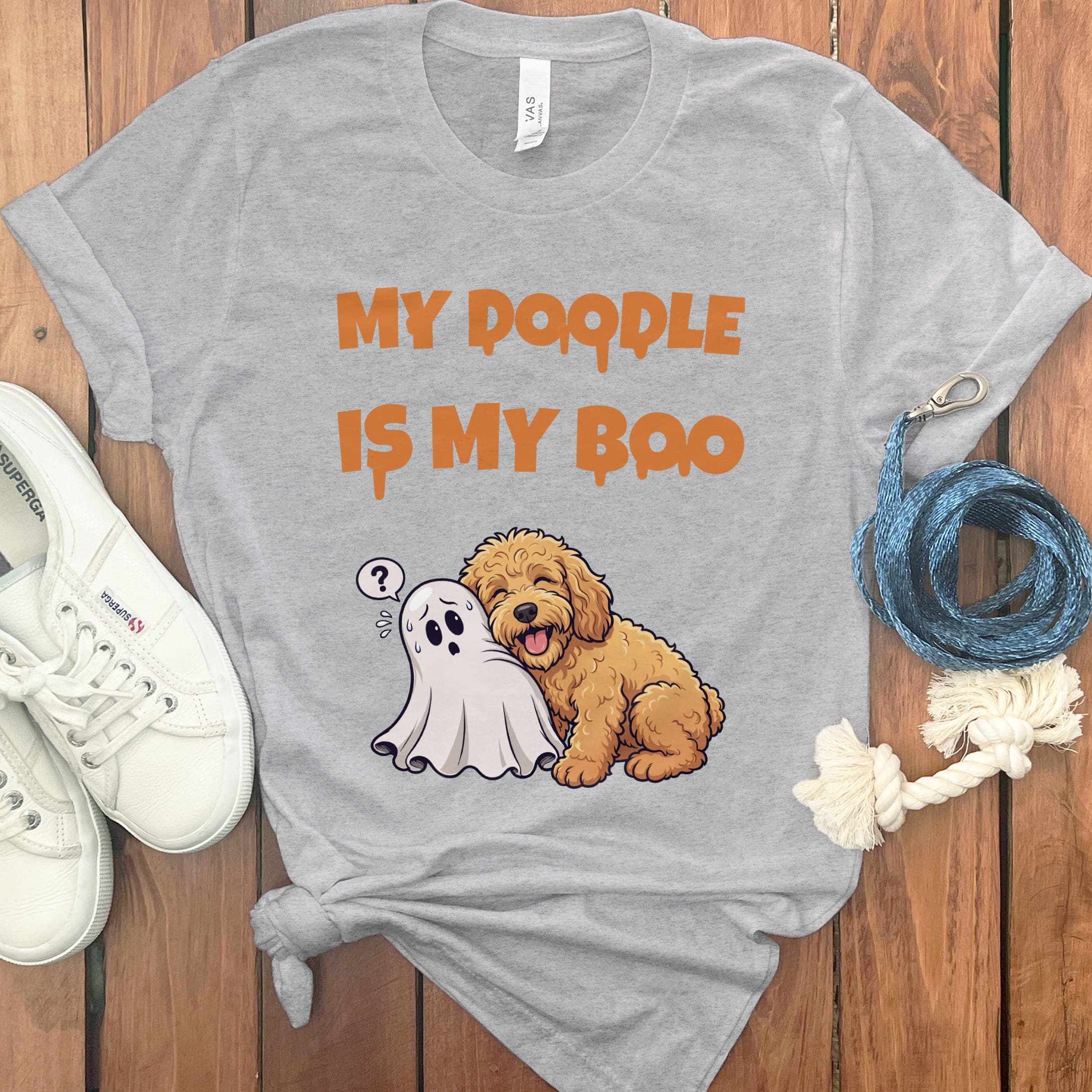 Apricot Goldendoodle My Boo T-Shirt in Athletic Heather / S by Puppy Jo