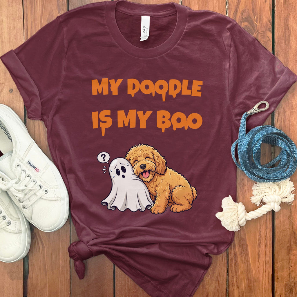 Apricot Goldendoodle My Boo T-Shirt in Maroon / S by Puppy Jo