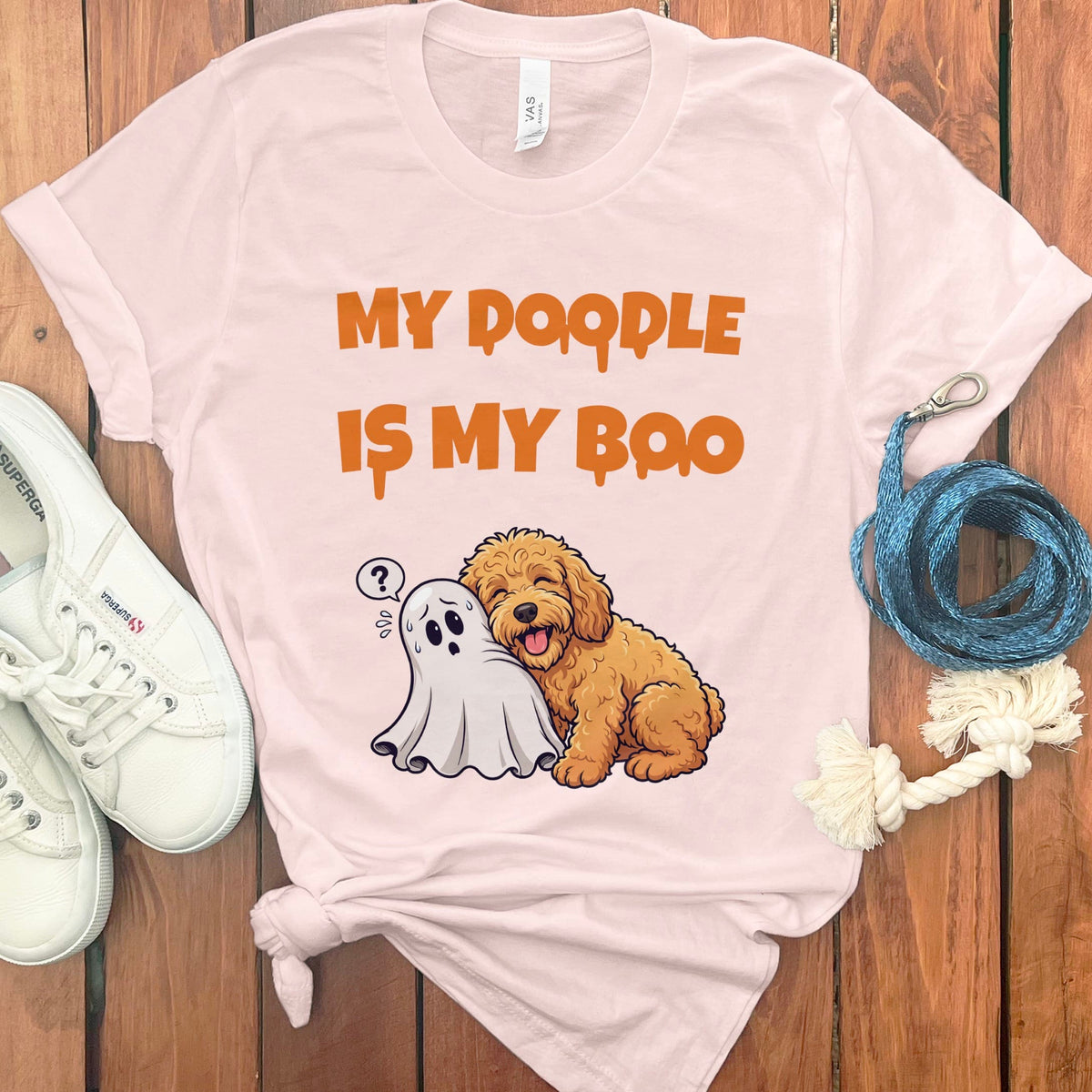 Apricot Goldendoodle My Boo T-Shirt in Soft Pink / S by Puppy Jo