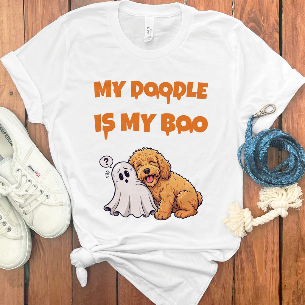 Apricot Goldendoodle My Boo T-Shirt in White / S by Puppy Jo