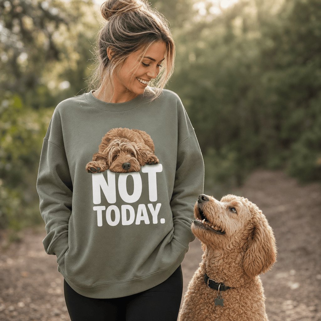 Apricot Goldendoodle Not Today Sweatshirt in by Puppy Jo