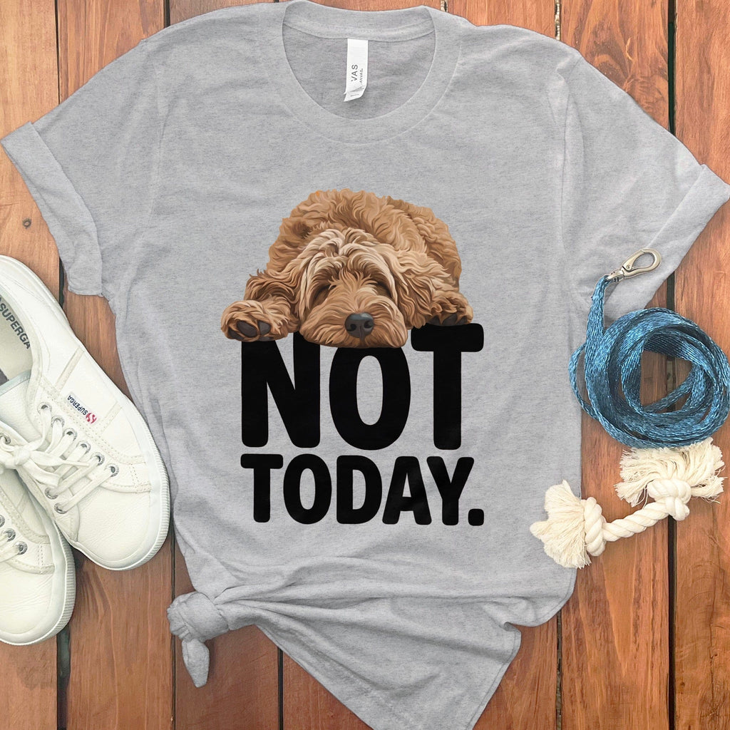 Apricot Goldendoodle Not Today T-Shirt in Athletic Heather / S by Puppy Jo