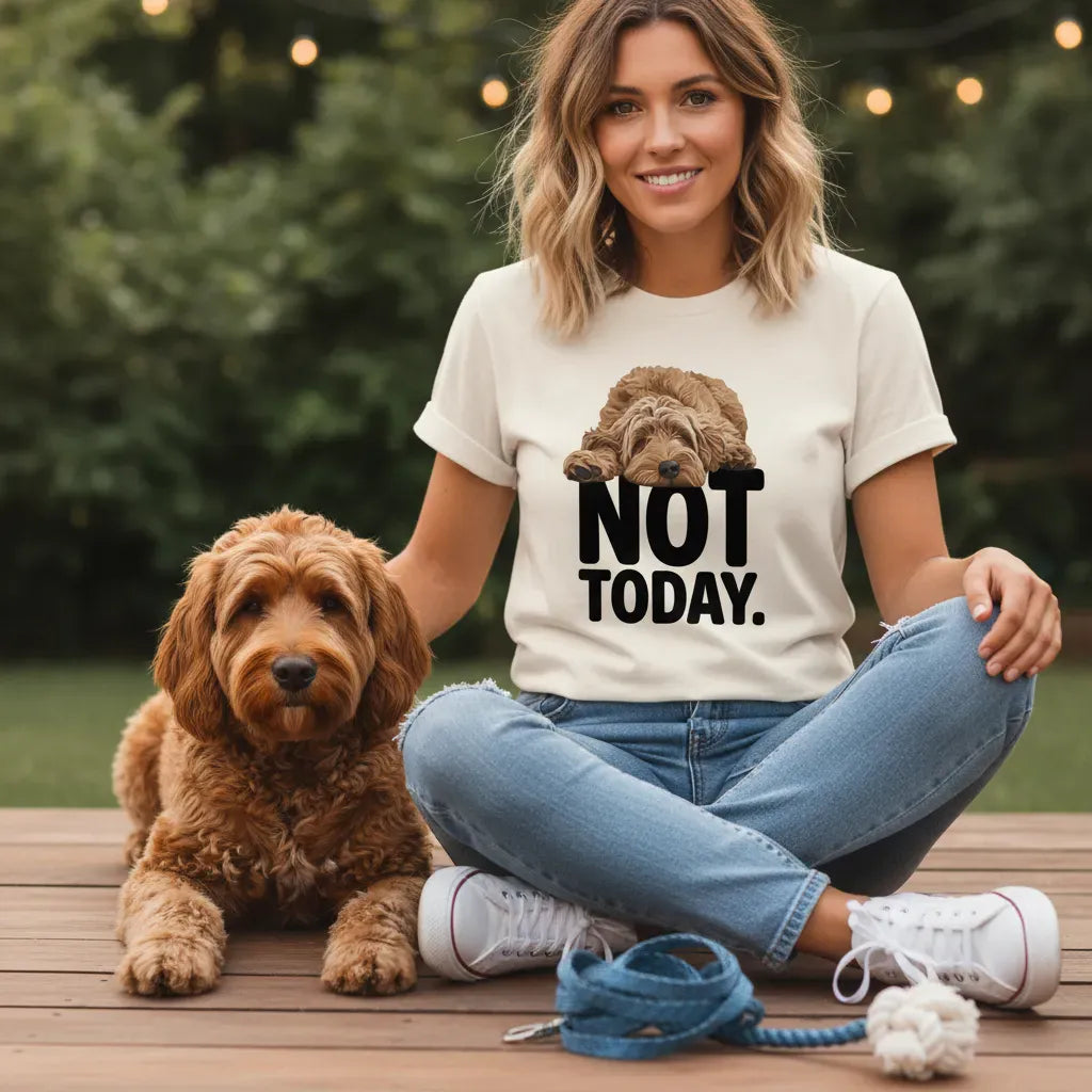 Apricot Goldendoodle Not Today T-Shirt in by Puppy Jo