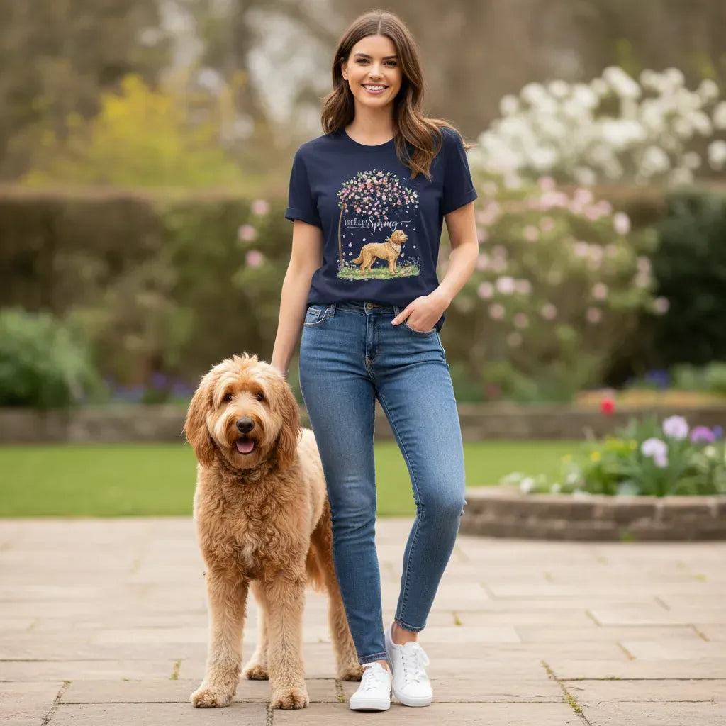 Apricot Goldendoodle Spring T-Shirt in by Puppy Jo