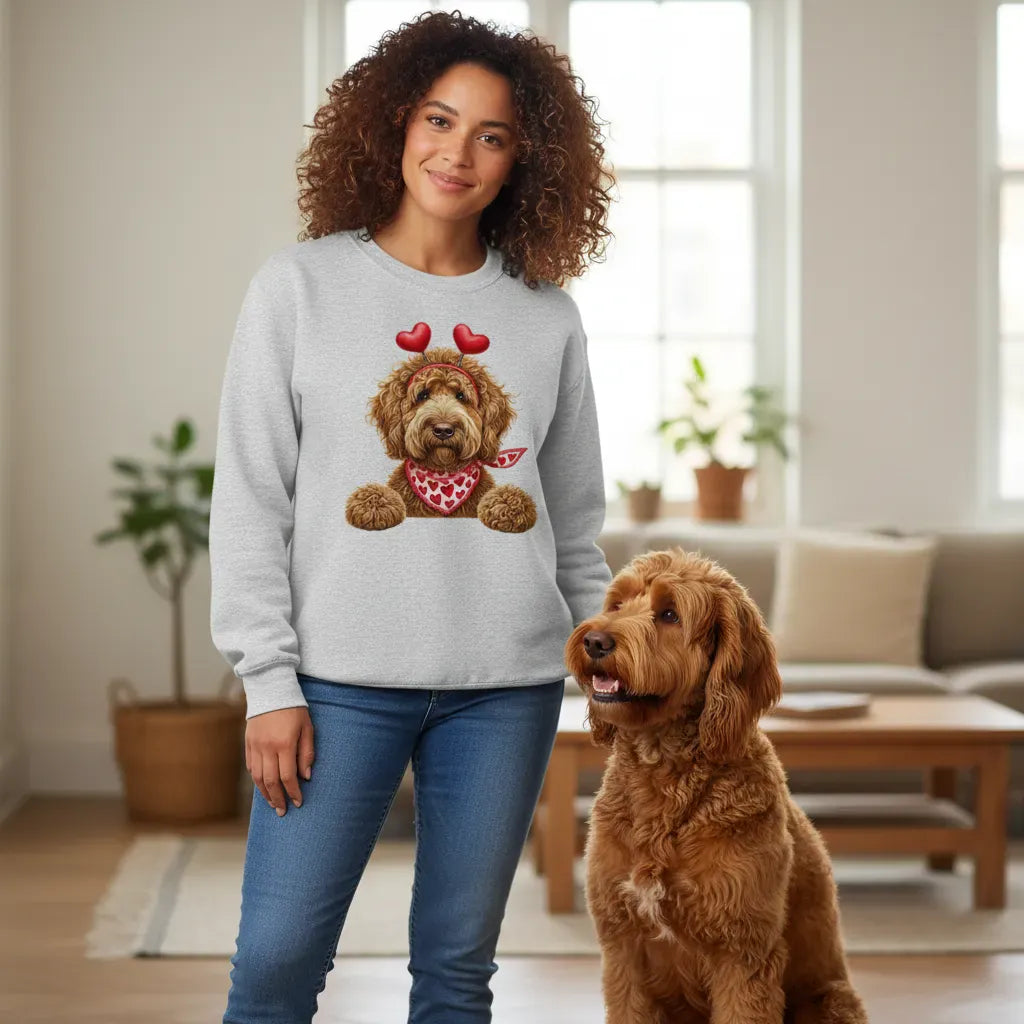 Apricot Labradoodle Heart Sweatshirt in by Puppy Jo