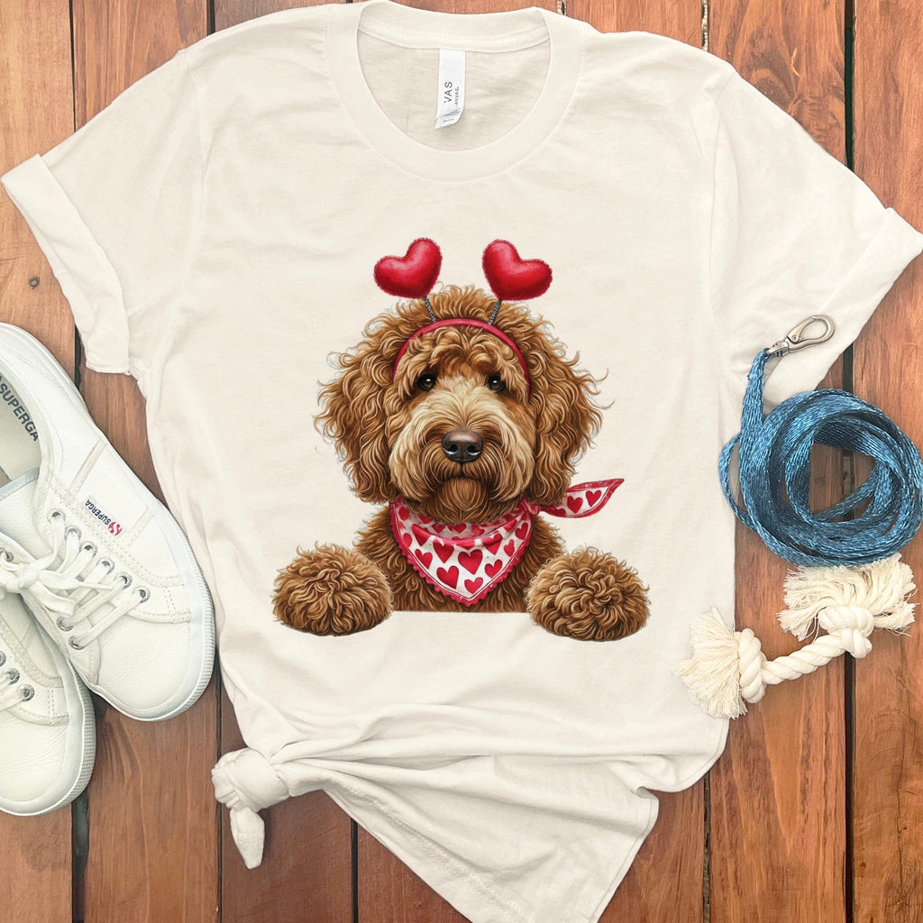 Apricot Labradoodle Heart T-Shirt in Natural / S by Puppy Jo