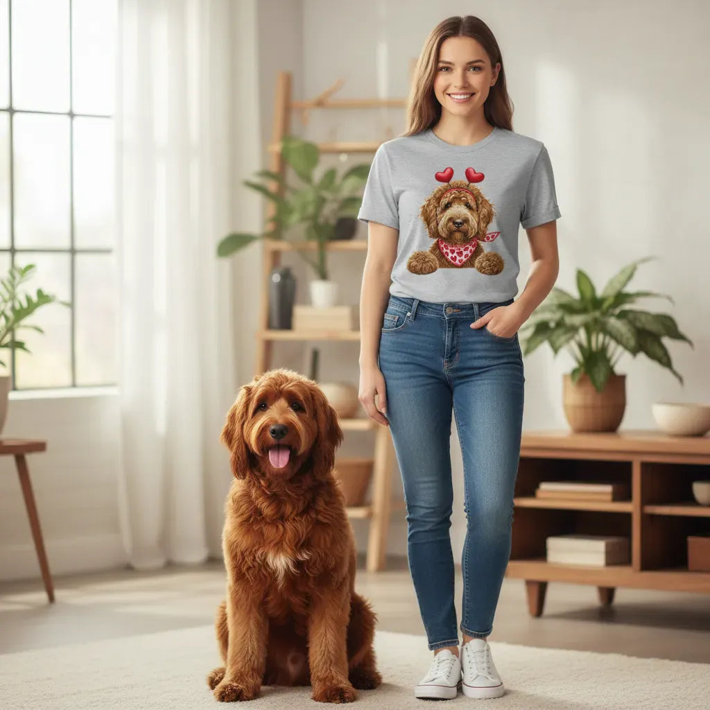 Apricot Labradoodle Heart T-Shirt in by Puppy Jo