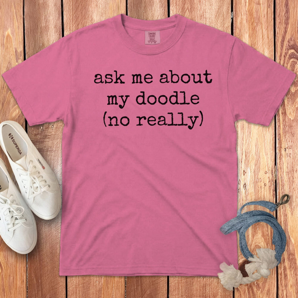 Ask Me Doodle Signature T-Shirt in Crunchberry / S by Puppy Jo