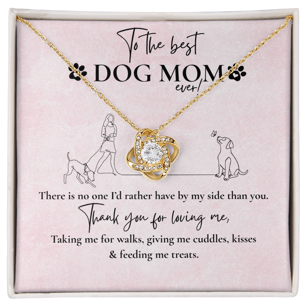 BEST DOG MOM LOVE KNOT NECKLACE