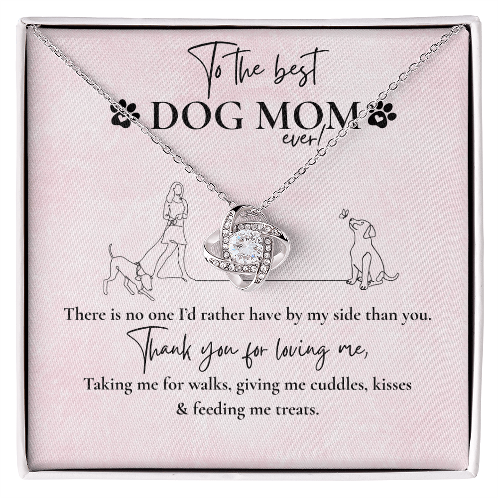 BEST DOG MOM LOVE KNOT NECKLACE