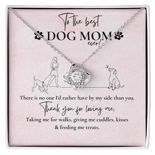 BEST DOG MOM LOVE KNOT NECKLACE