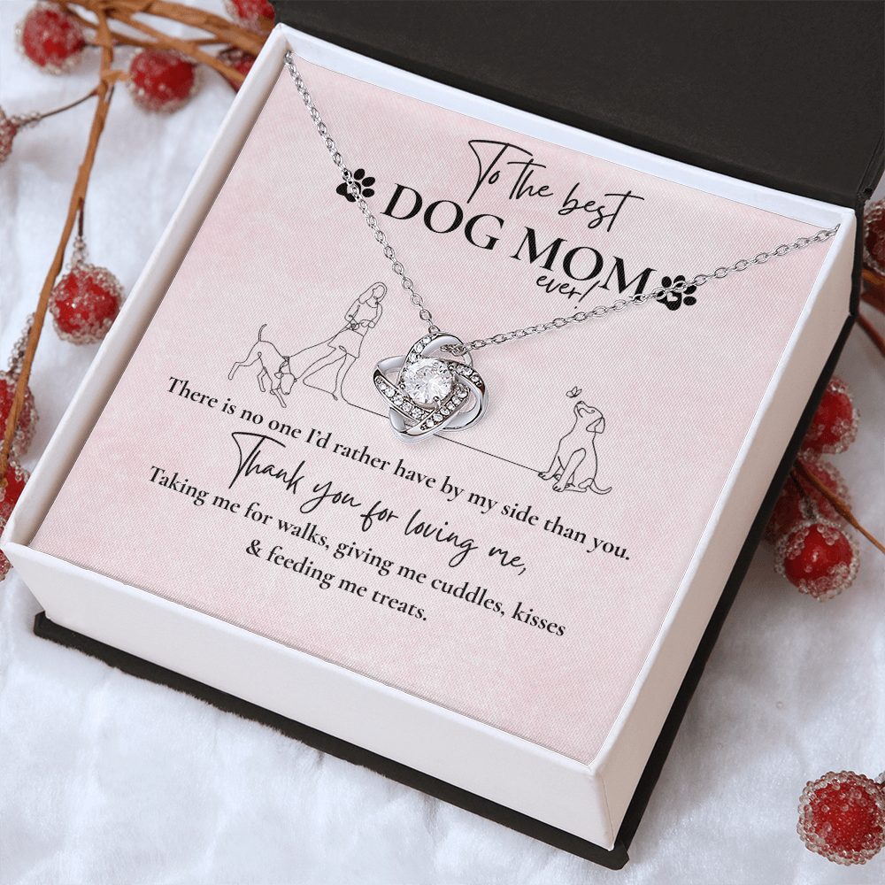 BEST DOG MOM LOVE KNOT NECKLACE