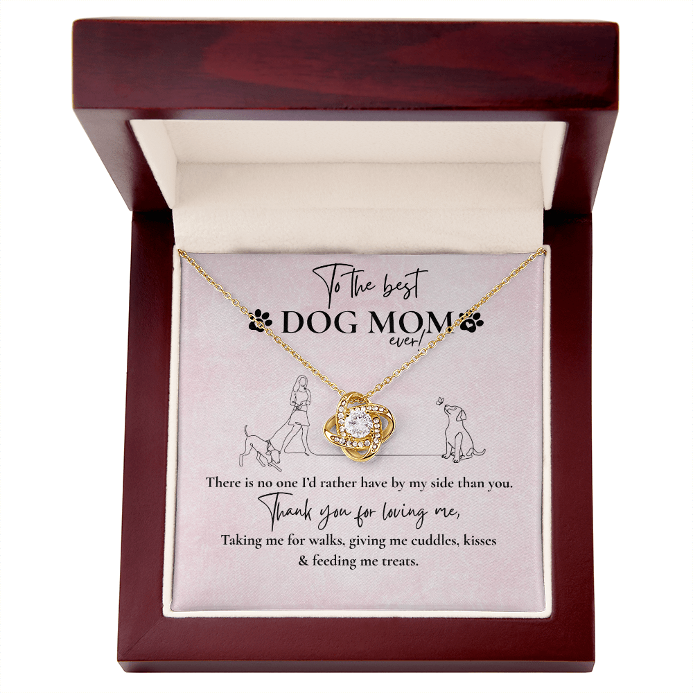 BEST DOG MOM LOVE KNOT NECKLACE