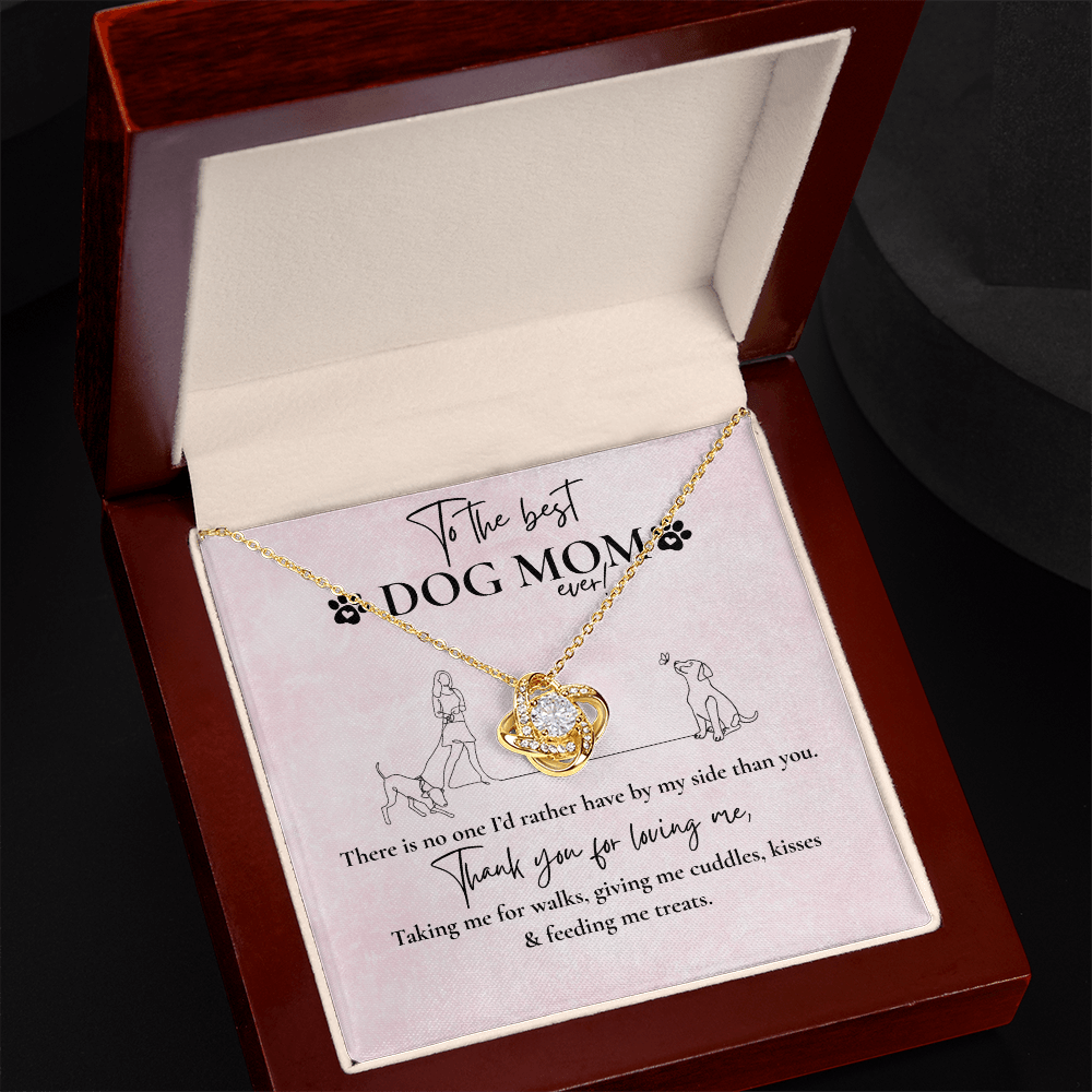 BEST DOG MOM LOVE KNOT NECKLACE