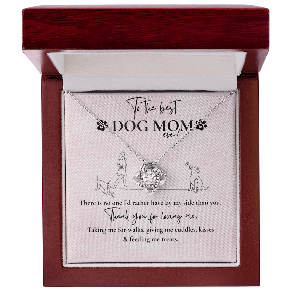 BEST DOG MOM LOVE KNOT NECKLACE