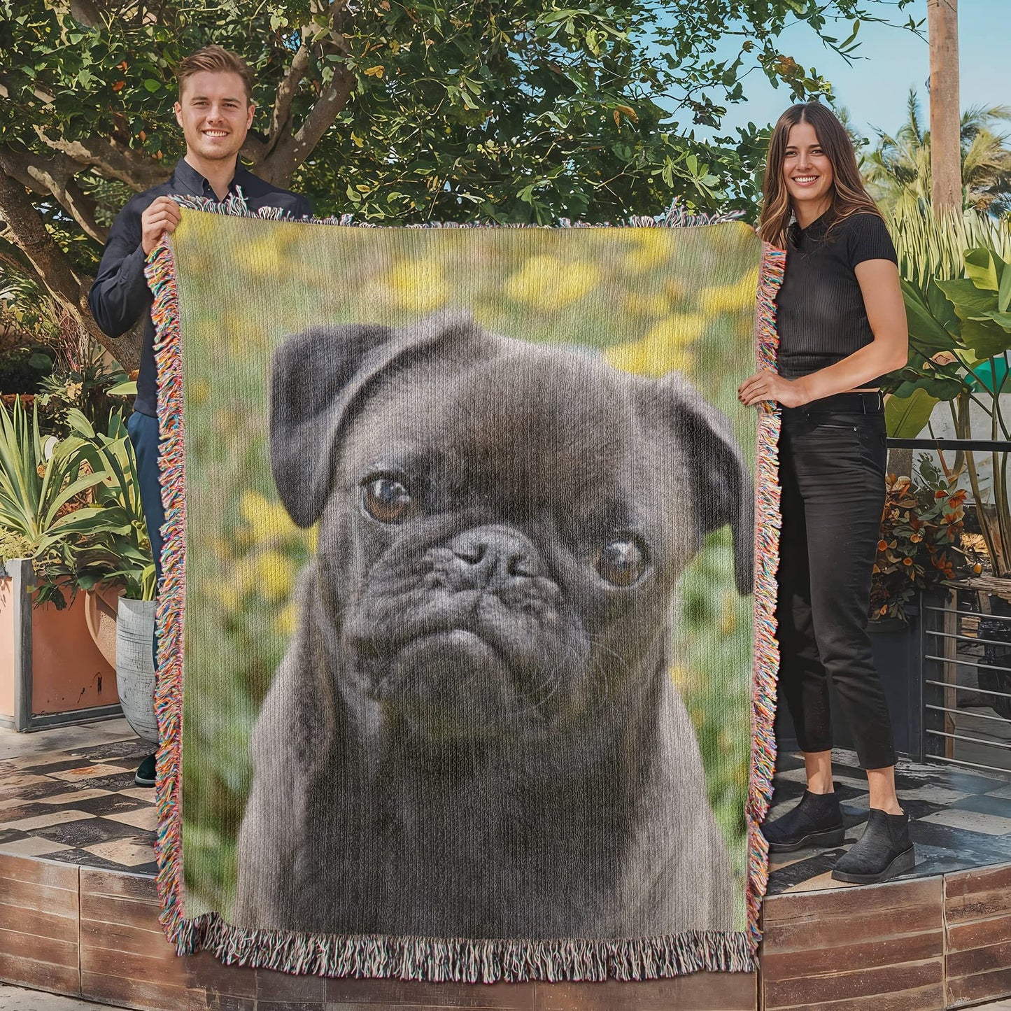 CUSTOM PET PHOTO WOVEN BLANKET