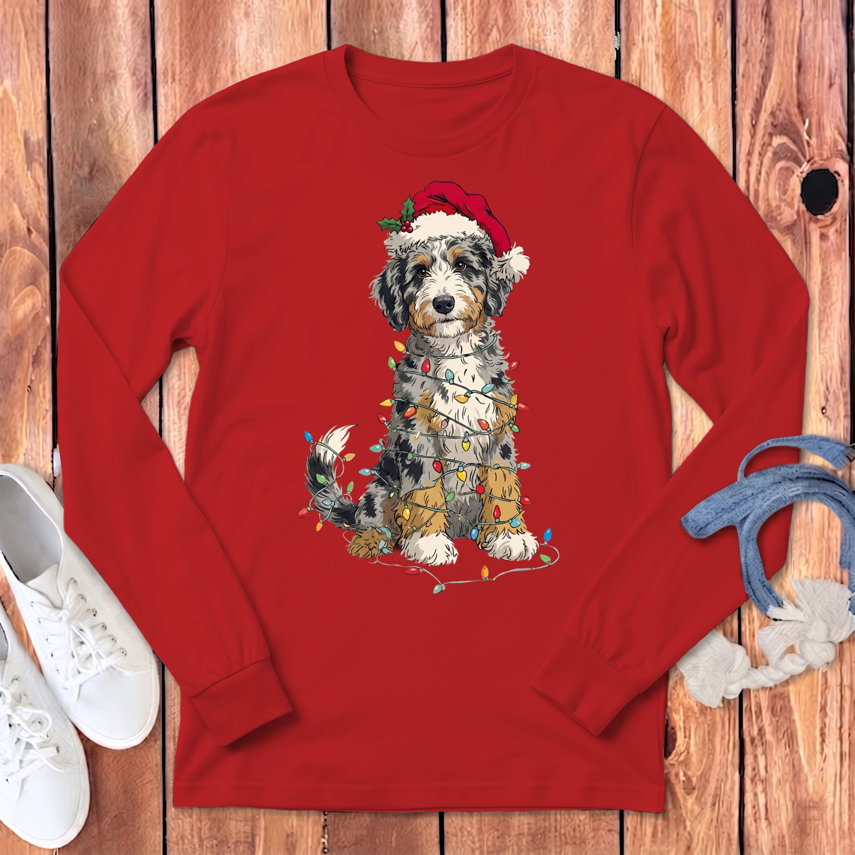 Aussidoodle Holiday Long Sleeve T-Shirt in Red / S by Puppy Jo