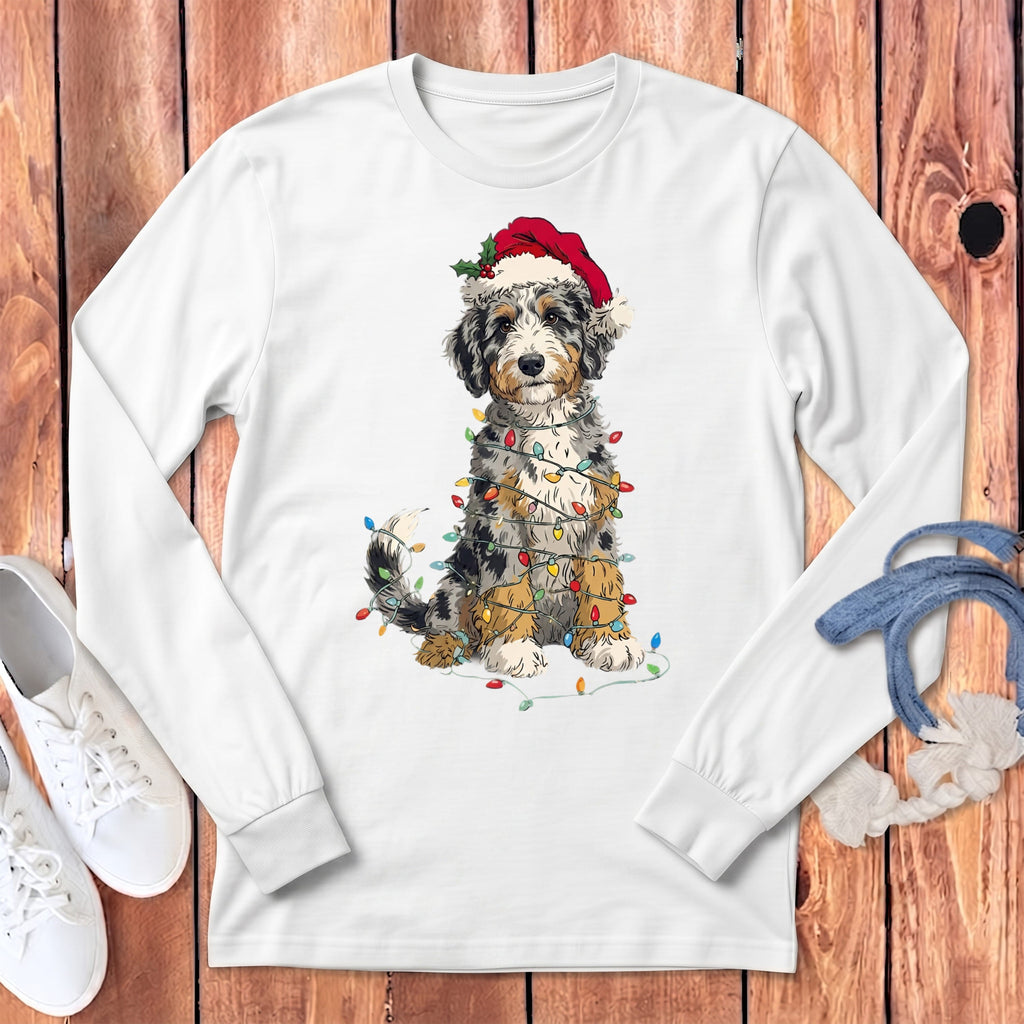 Aussidoodle Holiday Long Sleeve T-Shirt in White / S by Puppy Jo