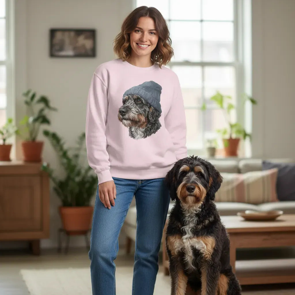 Aussiedoodle Blue Cap Sweatshirt in by Puppy Jo